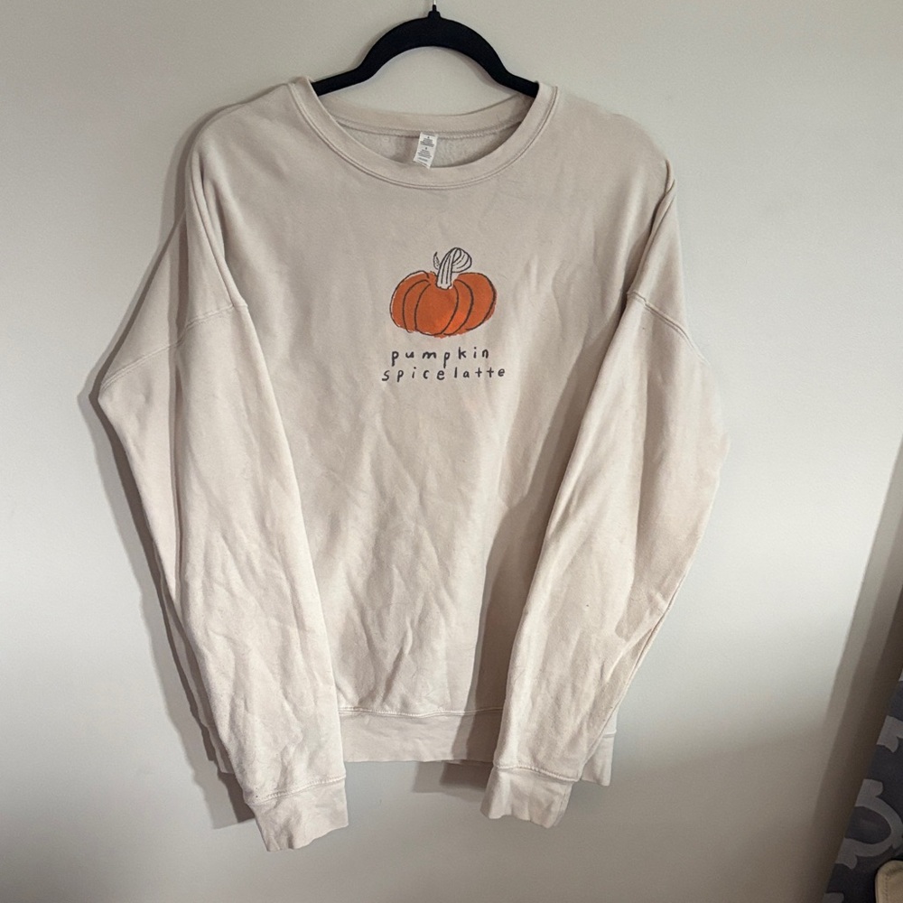 Beige Sweatshirt with Autumn Design